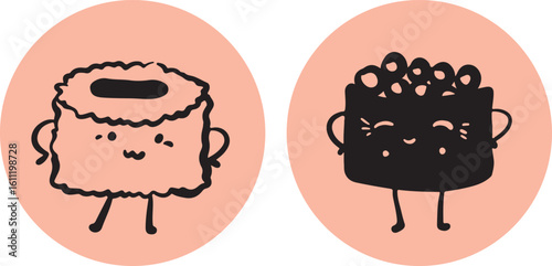 Cute sushi character japanese cuisine	