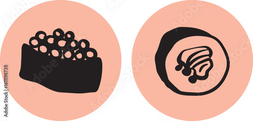 Cute sushi character japanese cuisine	