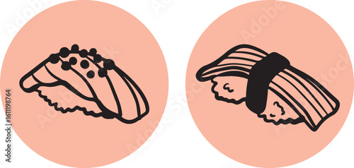 Cute sushi character japanese cuisine	