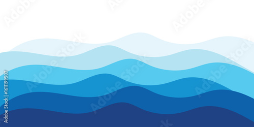 Abstract Sea waves layered vector background illustration and sea beach,eps10 in website