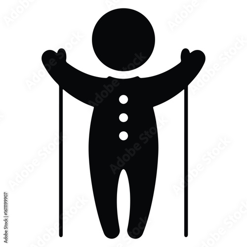 Simple vector illustration of a marionette puppet icon isolated on a white background