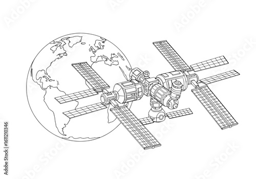 Explore the cosmos with advanced space station orbiting Earth, a symbol of innovation and discovery.
