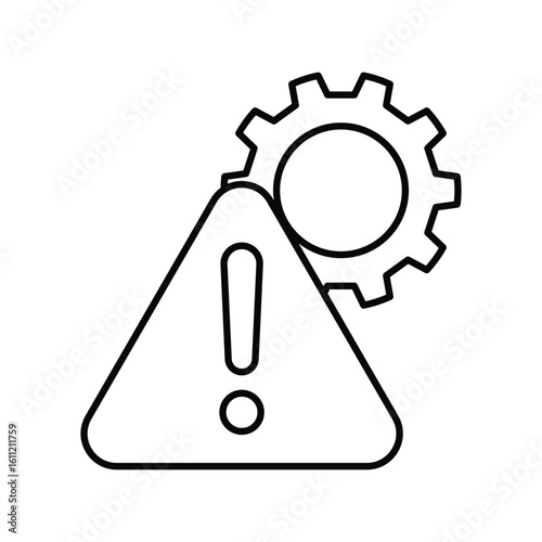 crisis management lineal icon with white background vector stock illustration