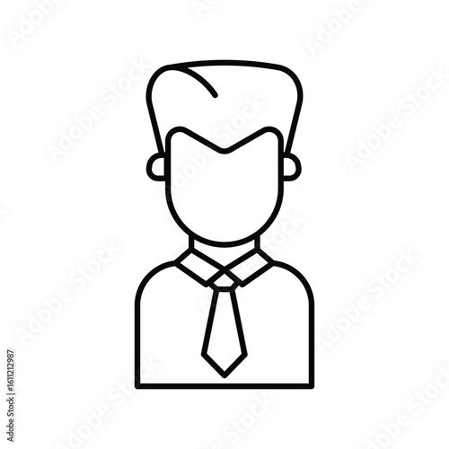 owner lineal icon with white background vector stock illustration