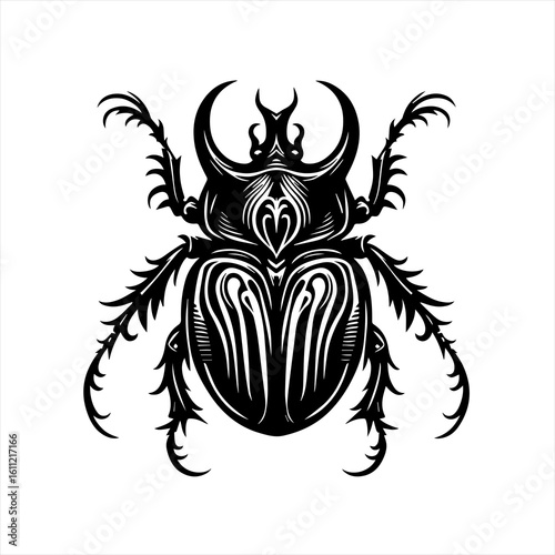 Black beetle illustration