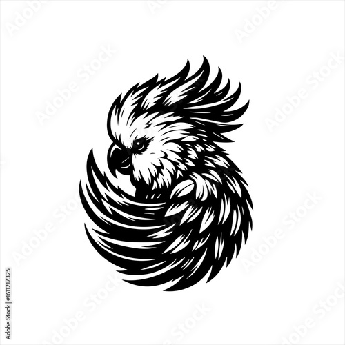Stylized cockatoo portrait