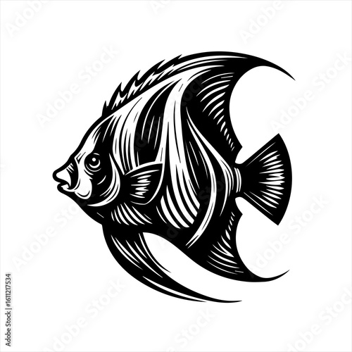 Ornate angelfish illustration