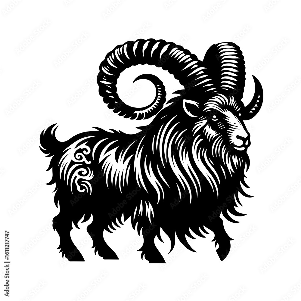 Fototapeta premium Ram illustration isolated on white