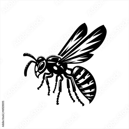 Wasp illustration isolated on white
