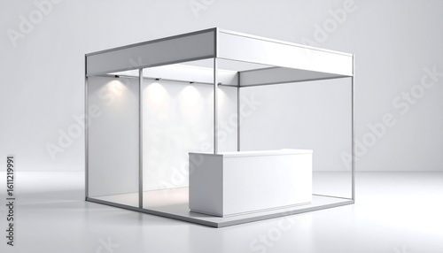 Blank exhibition booth mockup