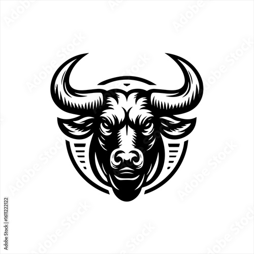 Powerful bull head illustration