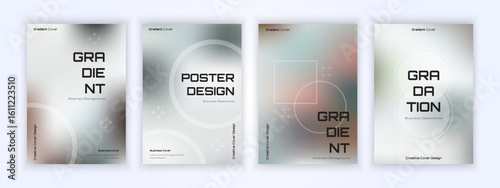 Modern gradient covers with abstract shapes for stylish business or creative presentations