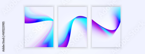 Vibrant flowing gradient waves in abstract layout for modern digital compositions
