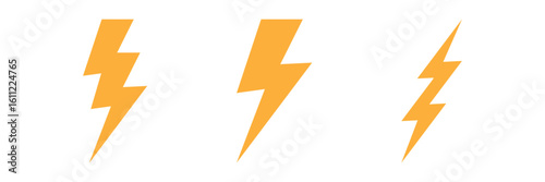 lightning icon set. electricity vector