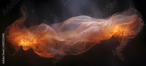 a light cocoon , coming out of the smoke fire , Generative AI