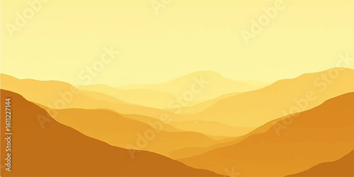 Morning fog covers a mountain range as the rising sun casts a warm orange glow across the silhouette of the landscape