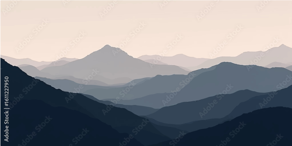 Fototapeta premium It captures the key elements—mountains, morning, fog, and landscape—clearly and naturally