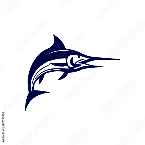 marlin fish silhouette vector graphic illustration.