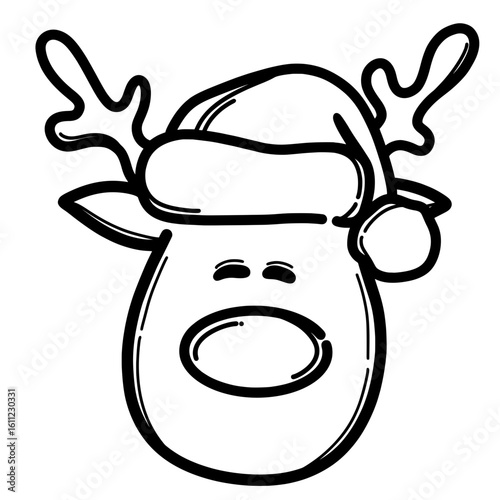 Reindeer doodle cartoon 