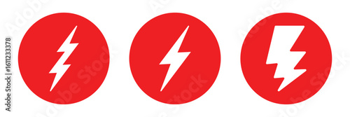 lightning icon set. electricity vector