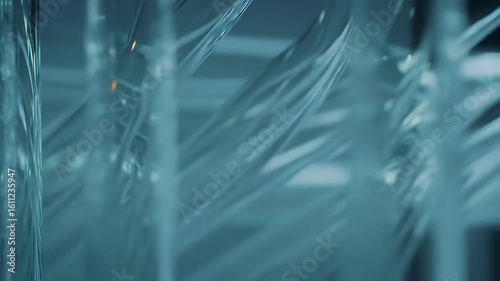 Abstract Twisted Acrylic Rods with Clear Textures and Dark Background