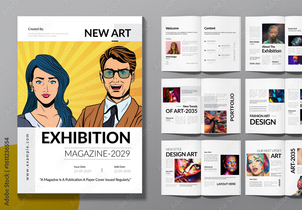 Art Exhibition Magazine Template Layout Stock Template | Adobe Stock