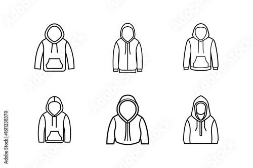 hoodie design line art vector illustration