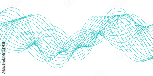 : Abstract curvy line art wavy flowing dynamicsound, wave, wind, information flow. Twisted curve lines and blend effect, frequency sound wave lines. Stripe isolated science digital flowing black line.