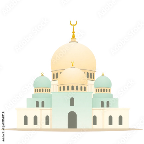 Minimalist mosque icon with layered domes