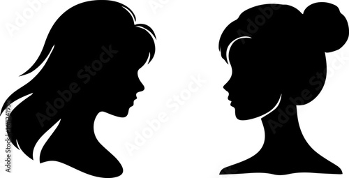 Elegant Female Head or Girls Face Vector Illustration. Simple Elegant Silhouette Vector Art. Incredible Silhouette Vectors. Perfect Neat and Clean Vector Art of Human Head. Black Color Profile Vector.