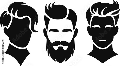 Stylish Male or Men Head Vector Illustration. Simple Elegant Silhouette Vector Art. Incredible Silhouette Vectors. Perfect Neat and Clean Vector Art of Human Head. Black Color Profile Vector.