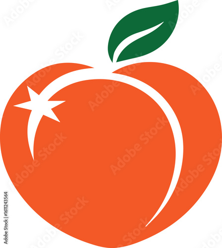 A Peach Fruit Silhouette Vector Design Illustration Clipart Eps for logo 
