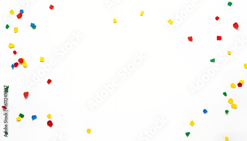 Minimalist Colorful Confetti on White Background