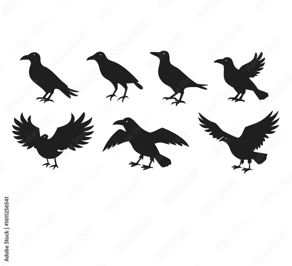 Obraz premium Dynamic vector silhouettes of flying birds, perfect for nature and wildlife illustrations,Dynamic vector silhouettes of flying birds, perfect for nature and wildlife illustrations
