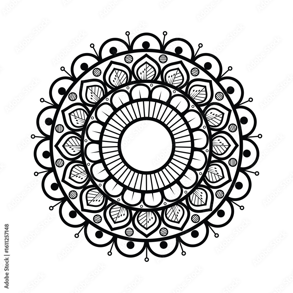Elegant Mandala Line Art | Intricate Circular Floral Vector for black and white background , Tattoo & Wall Art. Elegant Mandala Line Art | Intricate Circular Floral Vector for black and white background , Tattoo & Wall Art.