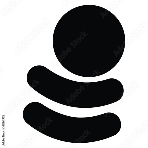 Abstract black and white graphic with circle and layered semicircle shapes minimalist design