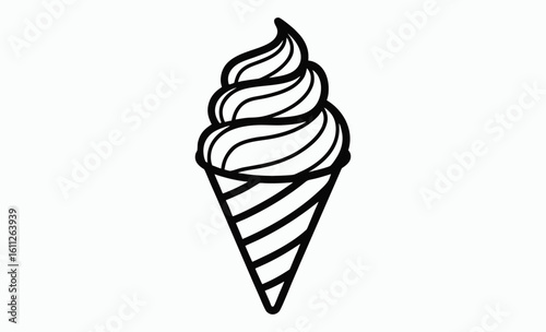 Ice cream cone silhouette, dessert icon vector, sweet treat symbol, ice cream cone silhouette vector illustration 