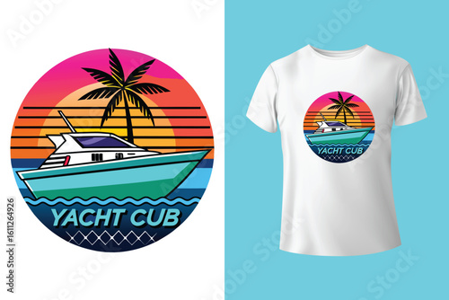 Unique t-shirt design for sailing aboard a boat at sea and oceans - vintage retro design - old sailing boat T-Shirt Design 2025 #01 (Pixel perfect vector t-shirt template)
