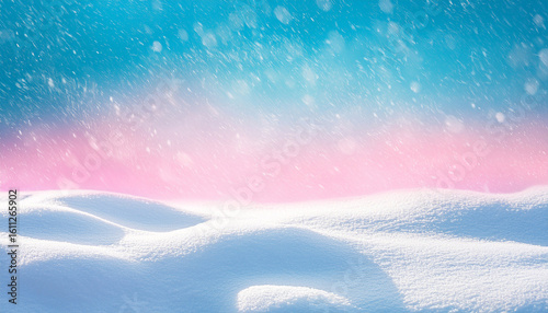 abstract snowy background with pastel pink and blue gradient