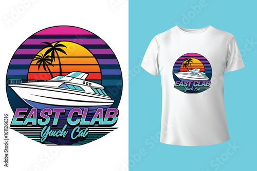 Unique t-shirt design for sailing aboard a boat at sea and oceans - vintage retro design - old sailing boat T-Shirt Design 2025 #01 (Pixel perfect vector t-shirt template)