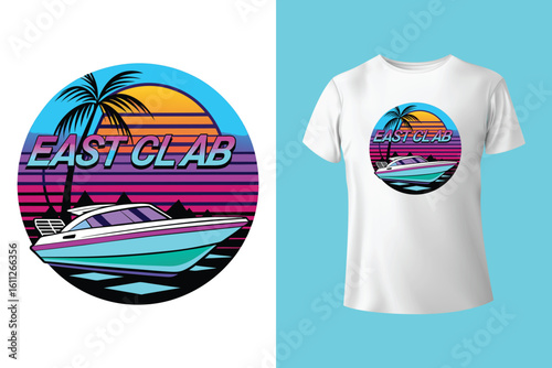 Unique t-shirt design for sailing aboard a boat at sea and oceans - vintage retro design - old sailing boat T-Shirt Design 2025 #01 (Pixel perfect vector t-shirt template)