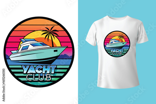 Unique t-shirt design for sailing aboard a boat at sea and oceans - vintage retro design - old sailing boat T-Shirt Design 2025 #01 (Pixel perfect vector t-shirt template)