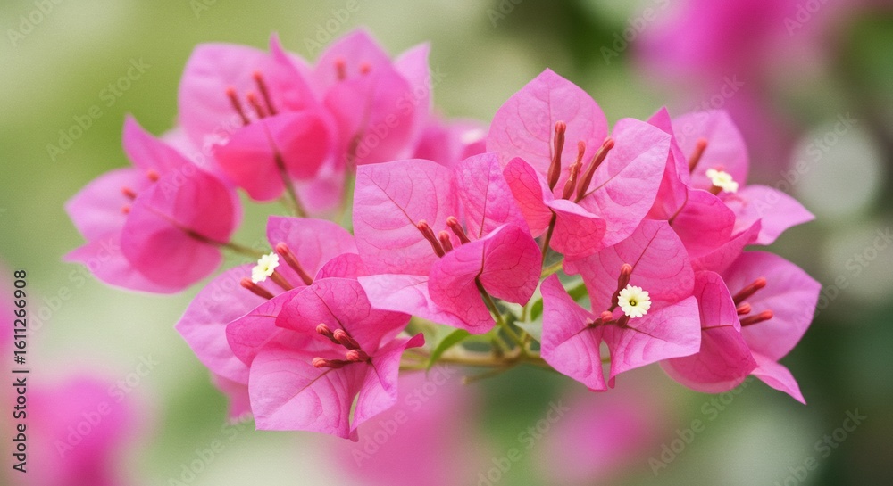Obraz premium Vibrant Pink Bougainvillea Flowers Close-up