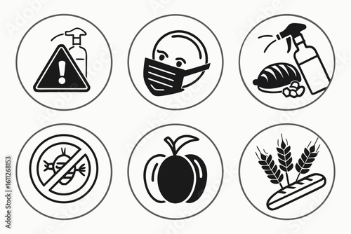 Collection of Health and Safety Icons.