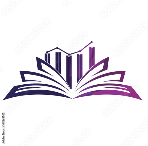 Finance book logo symbol. Finance book icon. Modern brand element sign.