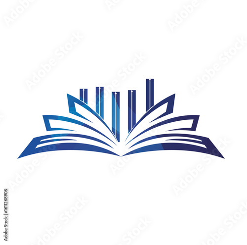 Finance book logo symbol. Finance book icon. Modern brand element sign.