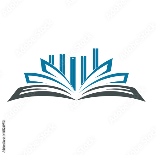 Finance book logo symbol. Finance book icon. Modern brand element sign.