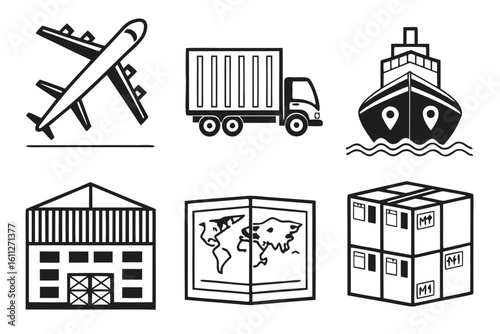 Global Logistics and Transportation Icons Set 2.