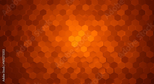 Abstract Orange Honeycomb Pattern Background