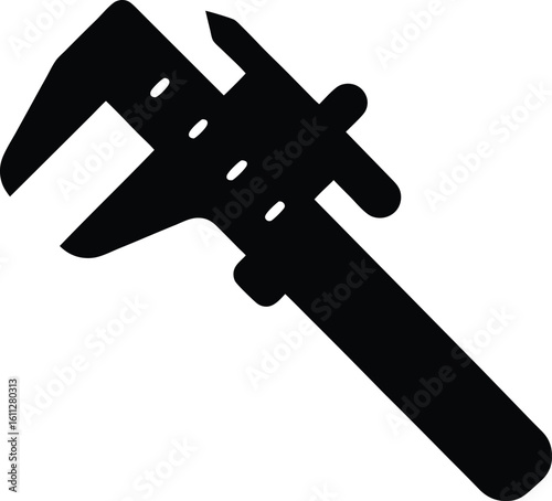Silhouette of a Vernier scale caliper used in mechanical tasks Engineering tools silhouette